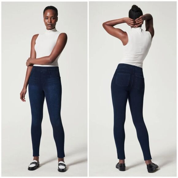 SPANX Jean‑ish Jean-ish Ankle Leggings in Twilight Rinse Size 2X Petite - Picture 1 of 14